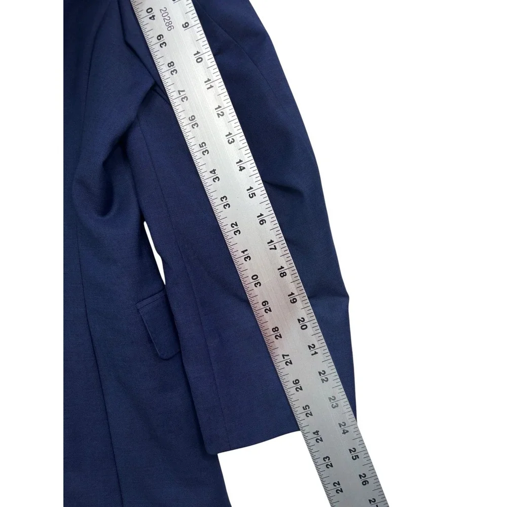 Tommy Hilfiger 42S 40x29 Navy Blue 2pc Pant Suit Stretch Wool Flat Front Mens